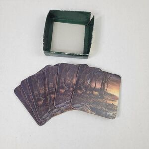 The Hadley Collection "Morning‎ Glow" Terry Redlin 6-Piece Coaster Set